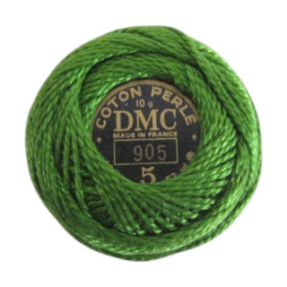 DMC Size 5 Perle Cotton Thread | 905 Dk Parrot Green | Size 5