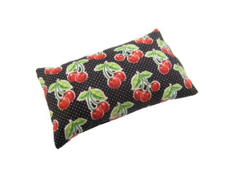 Cherries on Black Emery Pincushion | Cotton Emery Pincushions