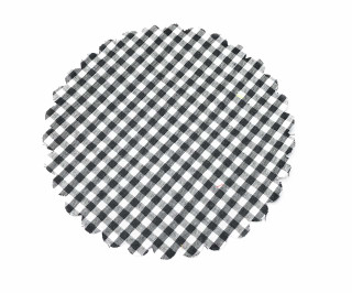 Black and White Gingham Jar Cover with Hemp Twine or Ribbon Color | Fabric Jar Covers