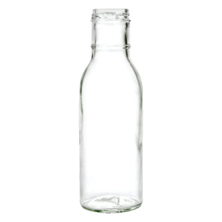 12 oz Glass Ring Neck Sauce Bottle with Lid