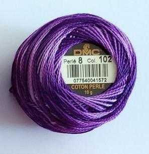 DMC Size 8 Perle Cotton Thread | 102 Variegated Dark Violet | Size 8
