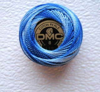 DMC Size 8 Perle Cotton Thread | 113 Variegated Royal Blue | Size 8