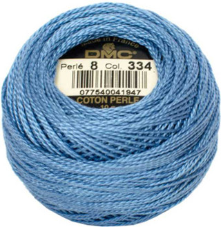 DMC Size 8 Perle Cotton Thread | 334 Medium Baby Blue | Size 8