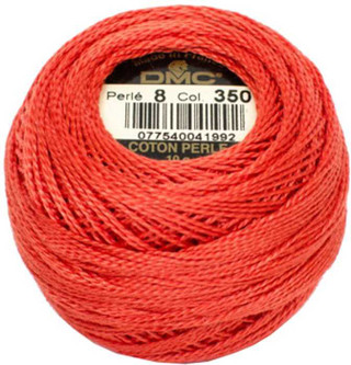 DMC Size 8 Perle Cotton Thread | 350 Md Coral | Size 8