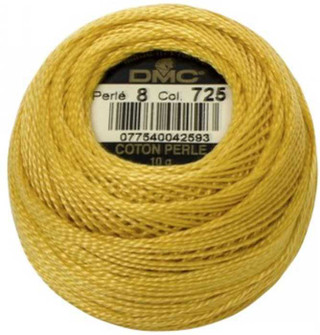DMC Size 8 Perle Cotton Thread | 725 Topaz | Size 8