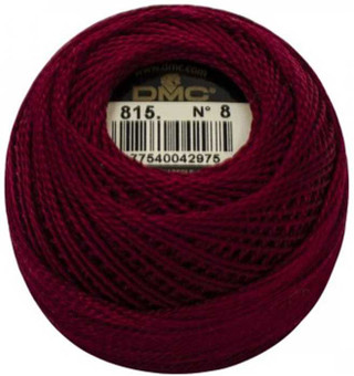 DMC Size 8 Perle Cotton Thread | 815 Md Garnet | Size 8