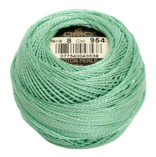 DMC Size 8 Perle Cotton Thread | 954 Nile Green | Size 8