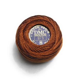 DMC Size 8 Perle Cotton Thread | 975 Dk Golden Brown | Size 8