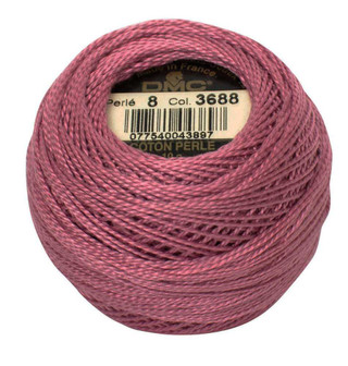 DMC Size 8 Perle Cotton Thread | 3688 Md Mauve | Size 8