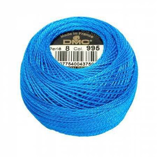 DMC Size 8 Perle Cotton Thread | 995 Dk Electric Blue | Size 8
