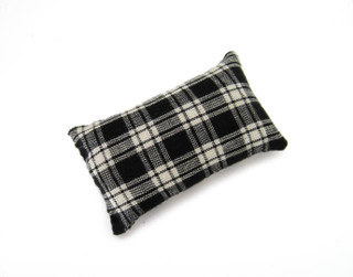 Emery Sand filled Pin Cushion - Black and Off White Plaids | Cotton Emery Pincushions