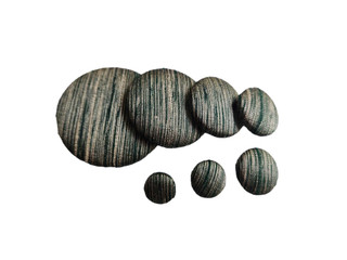 Hunter Gold Stripe Silk Dupioni Button | Silk Dupioni Buttons
