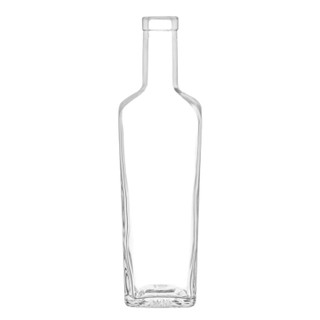 750 ml Clear Tapered Square Brunel Liquor Bottle with T-bar Cork Finish