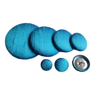 Dark Turquoise Silk Dupioni Button