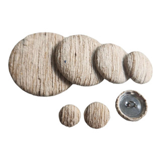 Natural Color with Stripes Silk Dupioni Button