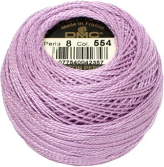 DMC Size 8 Perle Cotton Thread | 554 Light Violet | Size 8