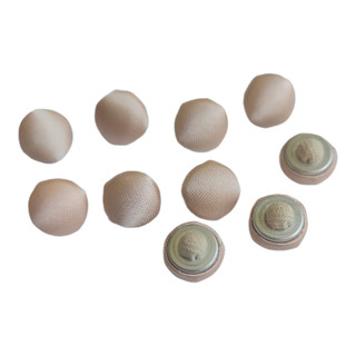 3/8 in Peach Pink Satin Button with Canvas Back | Silk Satin Buttons