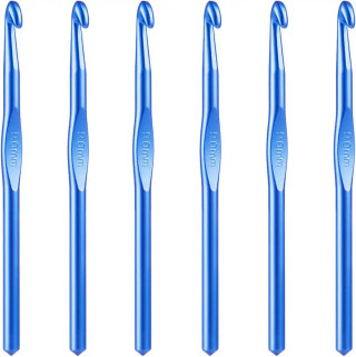 6 Pcs 9 mm Aluminum Crochet Hook Knitting Needles US Size M/N (Size 13) for DIY Yarn Craft, Nice Gift for Crocheting, Knitting (Royal Blue)