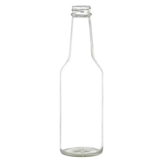 10 oz Woozy Round Glass Bottle with Orifice Flow Reducer and Black Cap