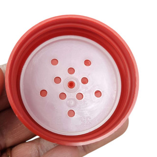Red Ring Style Plastic Spice Cap with Natural Shaker Fitment