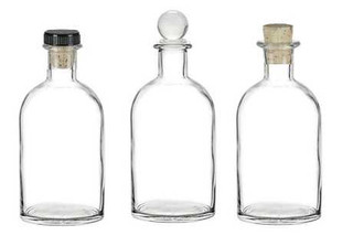 8.5 oz Boston Round Glass Bottle with Natural Cork, Glass or T-Bar Stopper (250 ml) | Bottles