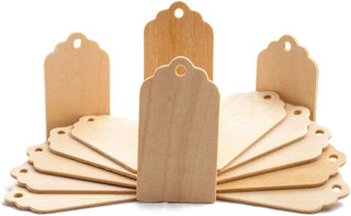 25 pcs Unfinished Fancy Wooden Gift Tag - Large