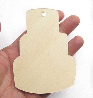 Unfinished Wooden Cake Gift Tag | Gift Tags
