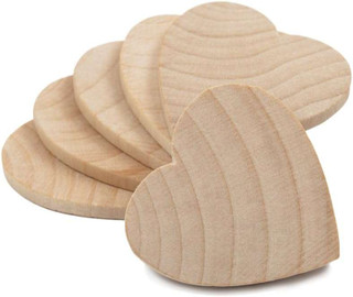 25 pcs Wooden Heart Cutout Shapes - Perfect for DIY and Craft Projects