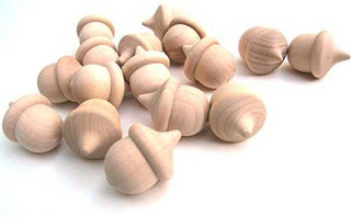25 pcs Wooden Acorns | 3D Wood Craft Parts
