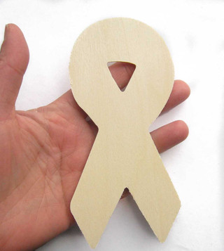 Unfinished Wooden Awareness Ribbon, Decorate Your Ribbon for a Cause