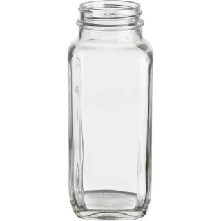 8 oz Glass French Square Spice Jar with Stainless Steel Spice Dispenser cap | Jars