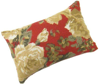 Roses on Burgundy Emery Pincushion | Cotton Emery Pincushions