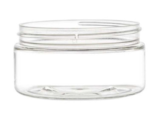 8 oz Low Profile Clear Single Wall Plastic Jar with Your Choice of Lid | Single Wall Plastic Jars
