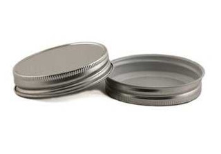 70/450 Silver Mason Jar Lid with Plastisol Liner - Regular Mouth | Closures, Lids