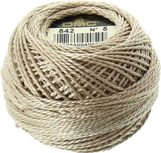 DMC Size 5 Perle Cotton Thread | 842 V Lt Beige Brown | Size 5