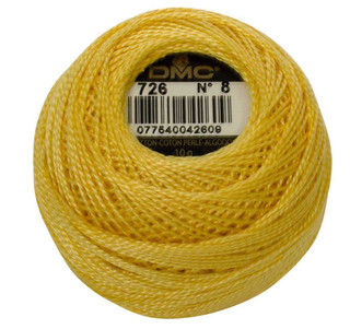 DMC Size 8 Perle Cotton Thread | 726 LT Topaz | Size 8