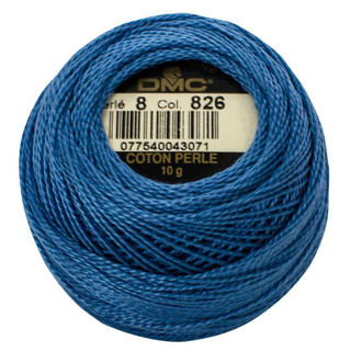 DMC Size 8 Perle Cotton Thread | 826 Medium Blue | Size 8