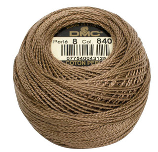 DMC Size 8 Perle Cotton Thread | 840 Md Beige Brown | Size 8