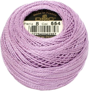 DMC Size 8 Perle Cotton Thread | 554 Light Violet | Size 8