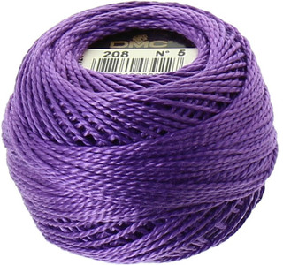 DMC Size 5 Perle Cotton Thread | 208 V Dark Lavender | Size 5