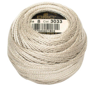 DMC Perle Cotton Thread Ball | Size 8 | 3033 V Lt Mocha Brown | Size 8