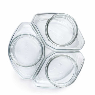 6 pcs 7.7 fl oz Triangle Glass Jar Set  with 58TW Lug Lids