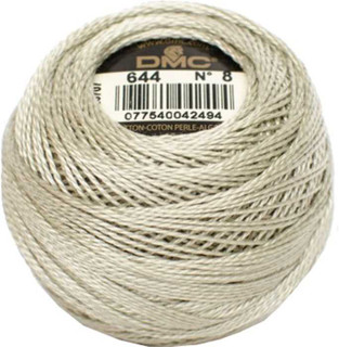 DMC Perle Cotton Thread Ball | Size 8 | 644 Medium Beige Gray