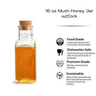 16 oz Muth Honey Jar w/Cork | Honey Jars