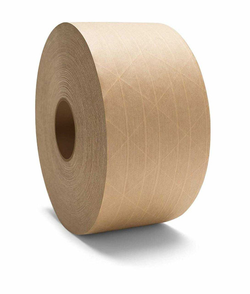 Industrial Reinforced Water Activated Gummed Kraft Paper Tape - 3" x 450' | Tapes