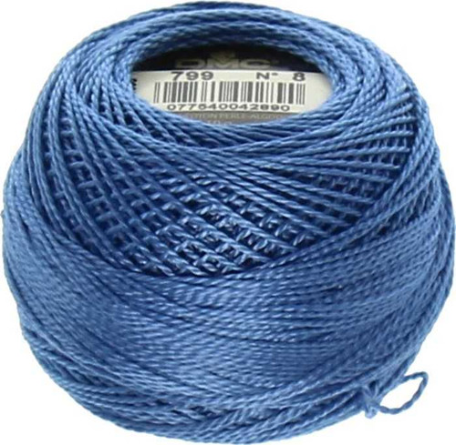 DMC Size 8 Perle Cotton Thread | 799 MD Delft Blue | Size 8