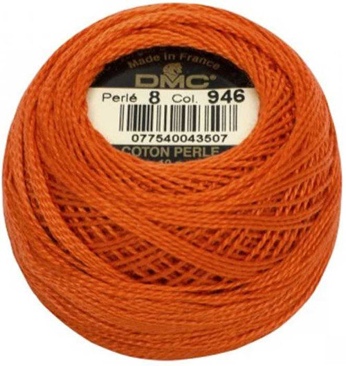 DMC Size 8 Perle Cotton Thread | 946 Medium Burnt Orange | Size 8