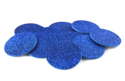 Royal Blue Glitter Adhesive Foam Circles | Labels and Seals