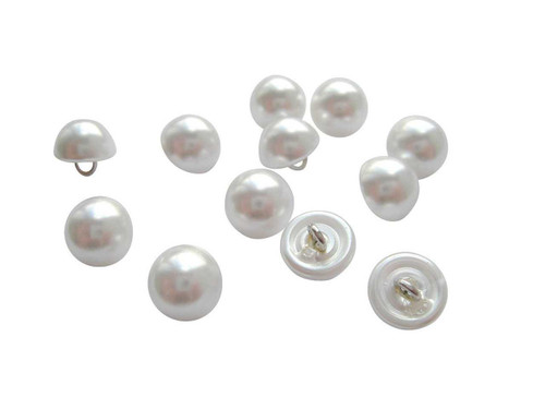 White Pearl Buttons - Half Ball - 1/2 in | Pearl Buttons