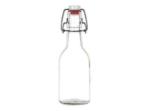 8.5 oz Round Clear Glass Bottle with Swing Top | Swing Top Bottles